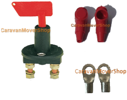 CaravanMoverShop  hoofdschakelaarcompleetmet sleutel, afdekdopjes en kabelschoenen.