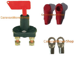 CaravanMoverShop  hoofdschakelaarcompleet met sleutel, afdekdopjes en kabelschoenen.